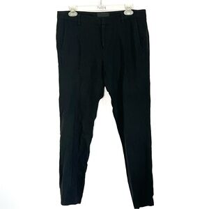 Nili‎ Lotan Black Acetate Cropped Slim Straight Trouser Pants - 4